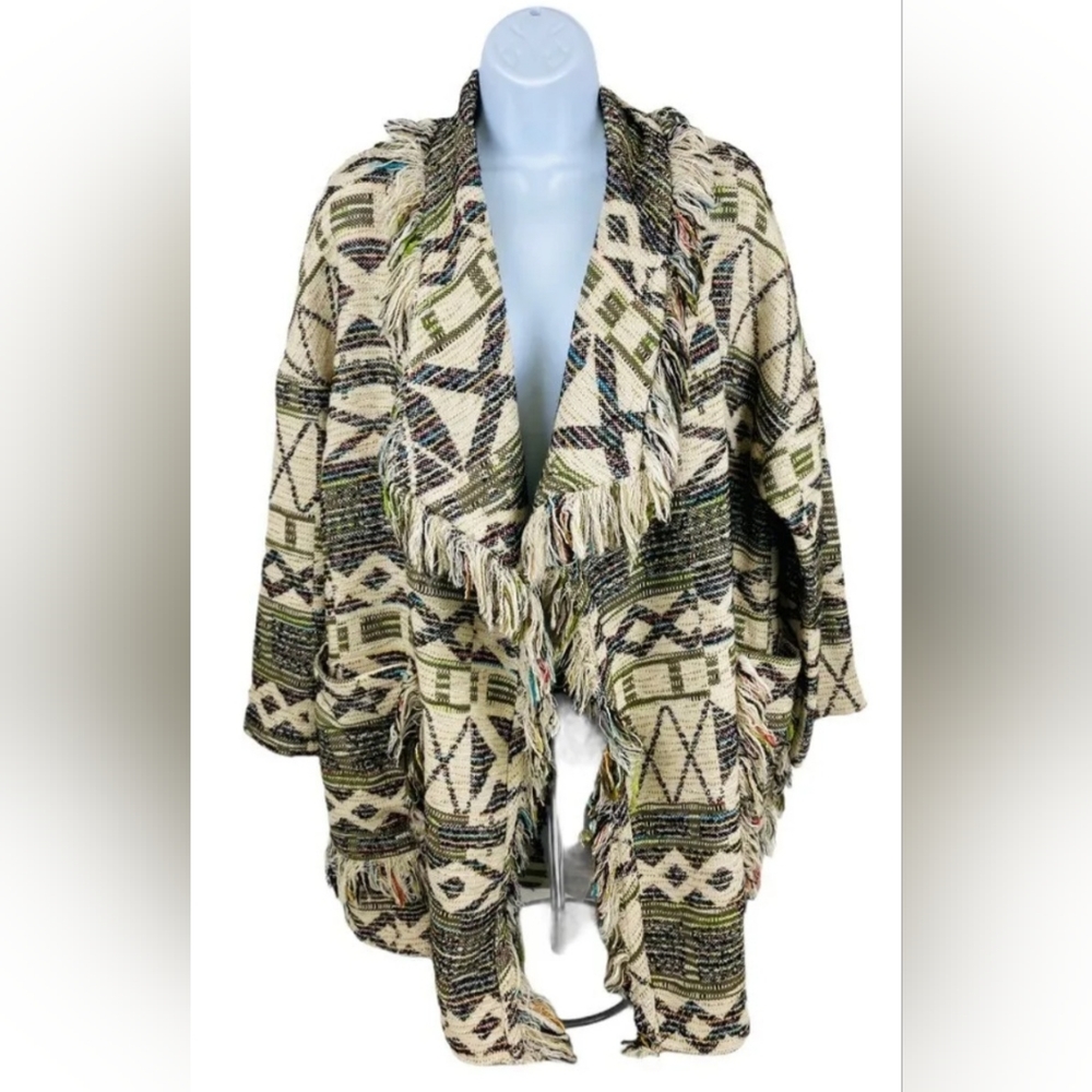 Zara Jacquard Fringe Coatigan (See Measurements for fit.)